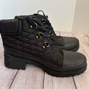 Lucky Brand Akonn Black Quilted Winter Boots 9.5